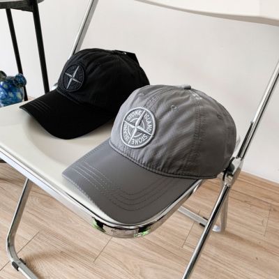 Stone Island high quality Island embroidered hat metal nylon cap sun protection baseball cap for men and women