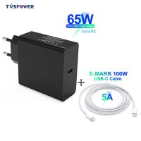 65W 20V 3.25A USB พลังงานแล็ปท็อปอะแดปเตอร์สำหรับ Macbook Iphone Samsung Xiaomi Type C QC3.0ที่ชาร์จความเร็วสูงพร้อมสาย E-Mark 100W