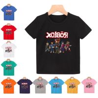 COD SDFGERTERT เสื้อผ้าเด็ก 8 สีแขนสั้น Roblox เสื้อยืดผ้าฝ้ายลายการ์ตูนน่ารัก 0-10 ปี