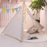 Tipi Indoor Play House Infant Toy Baby Cotton Canvas 1.1M Birthday Gift Folding Indian Children Camping Tent Wigwam For Kids 텐트