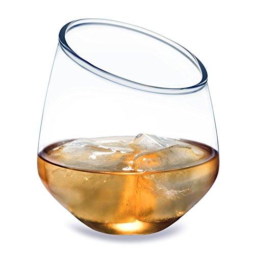 Bourbon Scotch 12.5-Ounces Set of 2 Gift Boxed Premium Designer Tumblers for Whisky Dragon Glassware Crescent Whiskey Glasses 