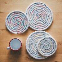 【hot】℡✑  Round Cotton Rope Woven Placemat Table Resistant Bowls Cups Coaster Tableware Decoration