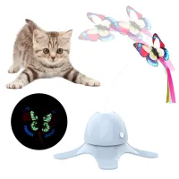 Laverneo ของเล่นแมวสัตว์เลี้ยงอิเล็กทรอนิกส์อัตโนมัติ,ของเล่นแมวตลกแมวออกกำลังกายของเล่นแมวไฟฟ้าหมุนได้ของเล่นสำหรับสัตว์เลี้ยงแมวของเล่นแมวผีเสื้อ
