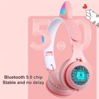 Music Wireless Earbuds Hifi Sound Cat Ear Headphones Glow Light Bass For Pc Phone Bluetooth Headset Cute Cat Ears Tws Earphones