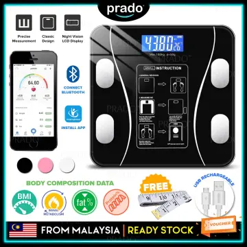 80 in 1 Digital Body Weight Scale Monitoring Analyser Digital Body Weighing  Scale Smart Body Fat Scale Timbang Berat