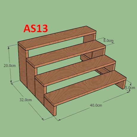 as13-4-ชั้นบันไดไม้-4-ชั้น-หน้ากว้าง40cm-ชั้นวางของสะสม-ชั้นวางอเนกประสงค์-กว้างxยาวxสูง-32x40x20cm-ส่งจากกรุงเทพ