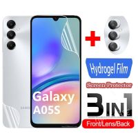 3IN1เลนส์กล้องหน้าหลังกล้องสำหรับ Samsung Galaxy A05S A05 GalaxyA05S 05S 4G 2023ฟิล์มป้องกันหน้าจอไม่ใช่กระจกเทมเปอร์ปกป้องคลุมทั้งหมด Hydrogel