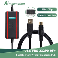 การดาวน์โหลด USB-FBS-232P0-9F ชิป FTDI เหมาะสำหรับ FATEK FBS Series PLC การเขียนโปรแกรมสายเคเบิลข้อมูลอินเตอร์เฟซชุบทองความเร็วสูง