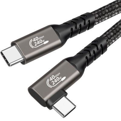 USB 4 kabel 40Gbps USB C ke kabel USB C pengisian daya Cepat 240W 8K 60Hz Video Graphene kompatibel dengan Thunderbolt 3/4 Laptop