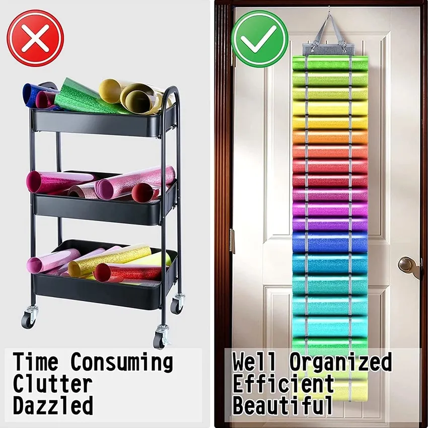 Vinyl Roll Holder Vinyl Storage Organizer Hanging Bag Wall Mount Craft Vinyl  Roll Organizer Rack Behind Door Hanging Bag