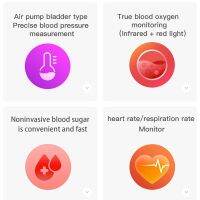 สมาร์ทวอท์ช TK61ถุงลมนิรภัยเครื่องวัดระดับออกซิเจนในเลือดวัดความดันโลหิตแบบไม่รุกรานอุณหภูมิน้ำตาลในเลือด