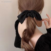 卍○☈ French Elegant Double Ribbon Bow Hair Rope Women Fashion Ponytail Hairband Headdress 2023 Spring New Scrunchies