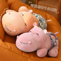 27/55CM‘’Snooze ฮิปโปหมอน Strip Water World Animal Plush ตุ๊กตาของเล่นตุ๊กตาฮิปโปนุ่ม 2 สีห้องนั่งเล่นโซฟาหมอนของขวัญสำหรับแฟน