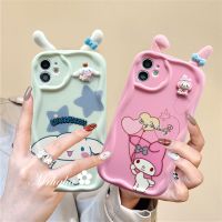 เคส MrHaha รูปหูกระต่ายแบบทำมือสำหรับ Vivo Y27 Y36 Y02 Y35 Y16 Y02s Y22 Y22s Y15A Y15S Y21 Y21s Y95 Y20 Y20i V25 Y12s Y17 Y12โค้ง Y15เคสโทรศัพท์ปิดขอบโค้งงอได้ปกป้องกันเนื้อนิ่ม TPU