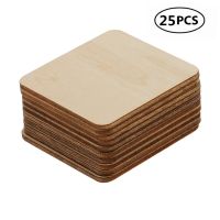 ♀✓ 25pcs 60mm 2.36inch Unfinished Hardwood Square Birch Disks Baby Shower Decorating Wood Craft DIY Craft Projects