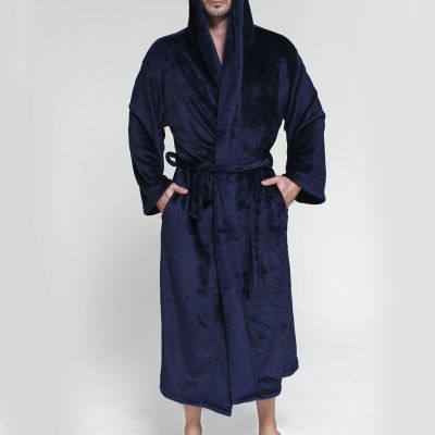 ชุดกิโมโนเสื้อคลุมอาบน้ำผ้าขนแกะยาว12XL ยาวขนาดเพิ่มฤดูหนาวผู้ชายเสื้อคลุมอาบน้ำให้ความอบอุ่นชุดนอนเสื้อตัวยาวแบบโอเวอร์ไซส์สวมสบาย10XL