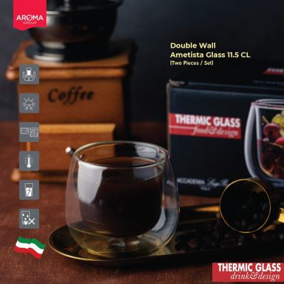 Aroma แก้ว Double Wall Ametista Glass 11.5 Cl (Two-Piece Set)