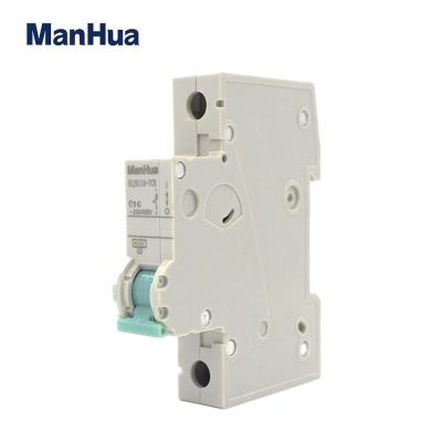 Manhua Single Phase C16 Overload Miniature Circuit Breaker Disjoncteur รีเลย์แรงดันไฟฟ้า Dc Circuit Breker