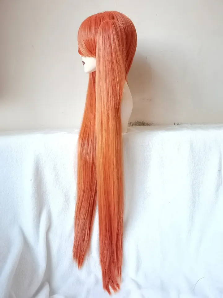 Game Yandere Simulator Osana Najimi 110cm Long Orange Pink Straight Cosplay  Wig Heat Resistant Hair Cosplay