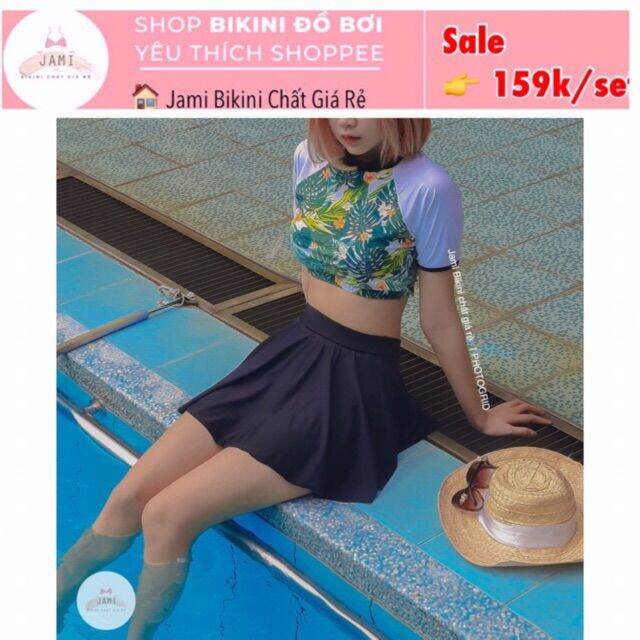 Đồ Bơi Nữ Hoa Lá Đồ Bơi Học Sinh Bikini Giá Rẻ Đi Biển Váy Quần ...