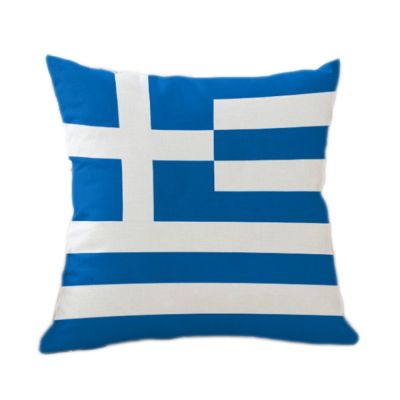 【CW】✌✈  The Hellenic flags 45X45 Cotton Greece national CaseHome PillowCases new