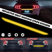 Universal Amber ด้านหลังกันชน Trunk Reflector สติกเกอร์ Night Driving คำเตือนความปลอดภัย Stripe รถประตู Fender กันชน Decals DIY