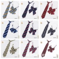 Lazy JK Ties Women Striped Linen Neck Tie Girls Japanese Style for Jk Uniform Cute Necktie Shirt School Accessories