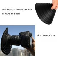 For 50~70mm / 70~90mm Outside Diameter Lens Camera Lens Hood Collapsible Rubber Lens Hood Anti-Reflective Anti Glass Reflection