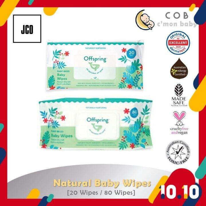 Offspring Natural Baby Wipes Premium Ultra-Soft Friendly (20ct /80ct ...