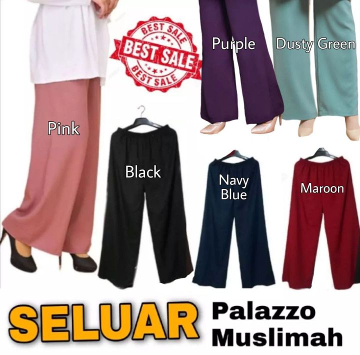 Seluar Palazzo Muslimah Selesa Woman | Lazada