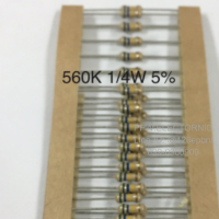 560K 1/4W 5% Resistor ตัวต้านทาน 560กิโลโอห์ม 1/4วัตต์ ค่าความผิดพลาด+-5%  ตัวต้านทาน แบบคาร์บอนฟีล์ม Through Hole Resistor Carbon Film ของแท้นำเข้าไต้หวัน