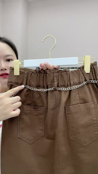 กระโปรงสั้นผ้าฝ้ายทรงเอไลน์สำหรับผู้หญิงเสื้อผ้าเอวสูงทรงแข็งลำลองสำหรับขนาดใหญ่สไตล์เกาหลีใหม่2023
