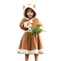 Christmas Cosplay Christmas Parent-Child Animal Costumes Christmas Moose Skirt Play Coral Velvet Home Parent-Child Clothing