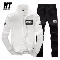 Brand Mens Tracksuit Sports Suits Men Fitness Jogging Gym Zipper Sportswear+Casual Pansts Spring Elasticity Mens Set Clothing