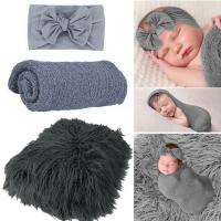 Newborn Photo Headband &amp;Photography Blanket Set DIY Infant Photo Blanket Swaddle Photography Props Wraps for Girl Boy N1HB Sets  Packs