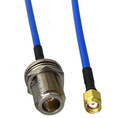 1pcs RG402 0.141" RP SMA Male Jack to N Female Plug Bulkhead Connector RF Coaxial Jumper Pigtail Flexible Blue 4inch~10FT Electrical Connectors