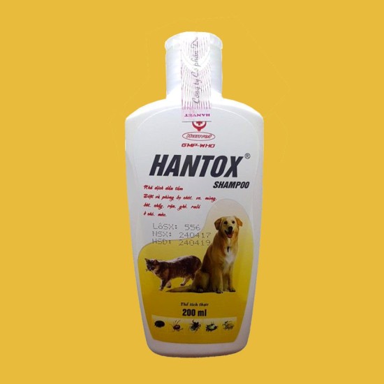 Sữa tắm trị ve rận bọ chét cho chó mèo hantox shampoo vàng 200ml - ảnh sản phẩm 4