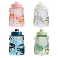 Gallon Water Bottle with Time Marke -PC Big Water Bottle for Women Men Large Water Jug for Fitness Gym Outdoor Sport