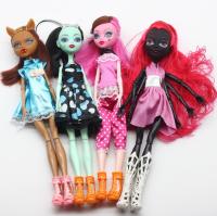 4pcs Fasion Monster Dolls DraculauraClawdeen Wolf Frankie Stein Black WYDOWNA Spider Moveable Body Girls Toys free shipping