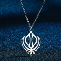 【HOT】✖✷✠ Dainty Khanda Pendant Necklace for Hollow Neck Chain Amulet Jewelry Collar