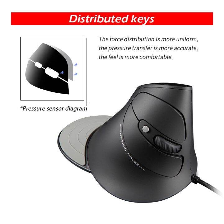 T-30 Vertical Mouse USB Wired Gaming Mouse 3200 DPI Ergonomic Mice ...