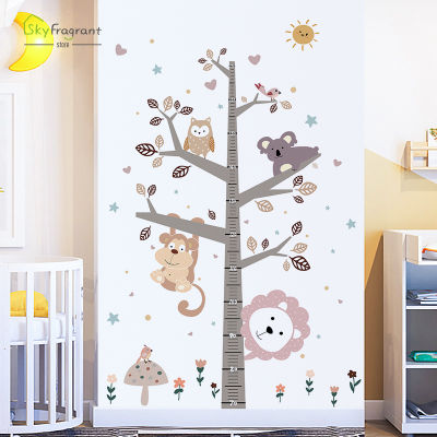 Child Height Stickers Creative Wall Sticker Cartoon Animals Bedroom Wall Decor Home Decor Self-adhesive Kids Room Decoration