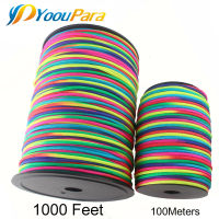 DHL Free Rainbow Paracord 1000FT 7 Strands Nylon Rope Parachute Cord Paracorde For Outdoor Camping Emergence Or DIY Bracelet etc