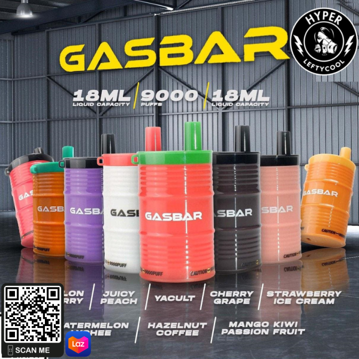 GASBAR 9000 PUFF DISPOSABLE USB TYPE C RECHARGEABLE BATTERY GAS BAR
