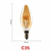 โคมไฟเอดิสัน G125เรโทร LED G95แนววินเทจไส้หลอด ST64 E27หรี่แสงได้หลอดไฟไฟแบบเกลียว4W สำหรับตกแต่ง G80