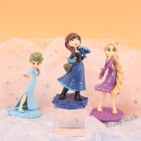 【Ready Stock】 ♀❁✕ C30 3Pcs/Set Disney Princess Frozen Figure Anna Elsa Tangled Rapunzel Q version Cake decoration Action Figure Pvc Model Dolls Toys Gift