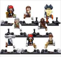 WUHUI 8ชิ้นโจรสลัดในแคริบเบียน Minifigures ของเล่นอาคารชุดสำเร็จรูปสีดำมุกเมอร์เมดตัวเลขของเล่นอาคารอิฐสำหรับเด็กก่อนวัยเรียนเด็กอายุ3 + เด็กของเล่นเข้ากันได้กับทุกยี่ห้อ