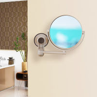 Double Sides Wall Mounted Makeup Mirror Bathroom Mirror Waterproof Smooth Adjustable 360 Degree Wall Hanging Makeup Mirror