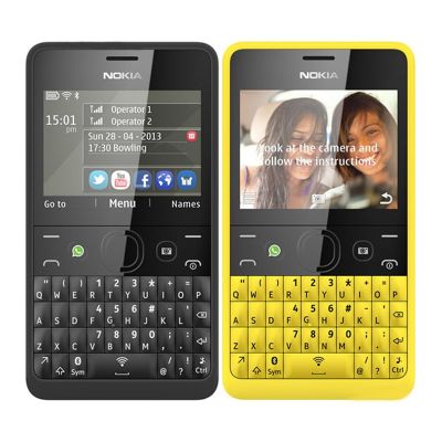 ต้นฉบับสำหรับ Nokia Asha 210 GSM 2.4 Dual Sim Wifi โทรศัพท์มือถือคลาสสิกโทรศัพท์มือถือปุ่มกดพื้นฐานแป้นพิมพ์โทรศัพท์