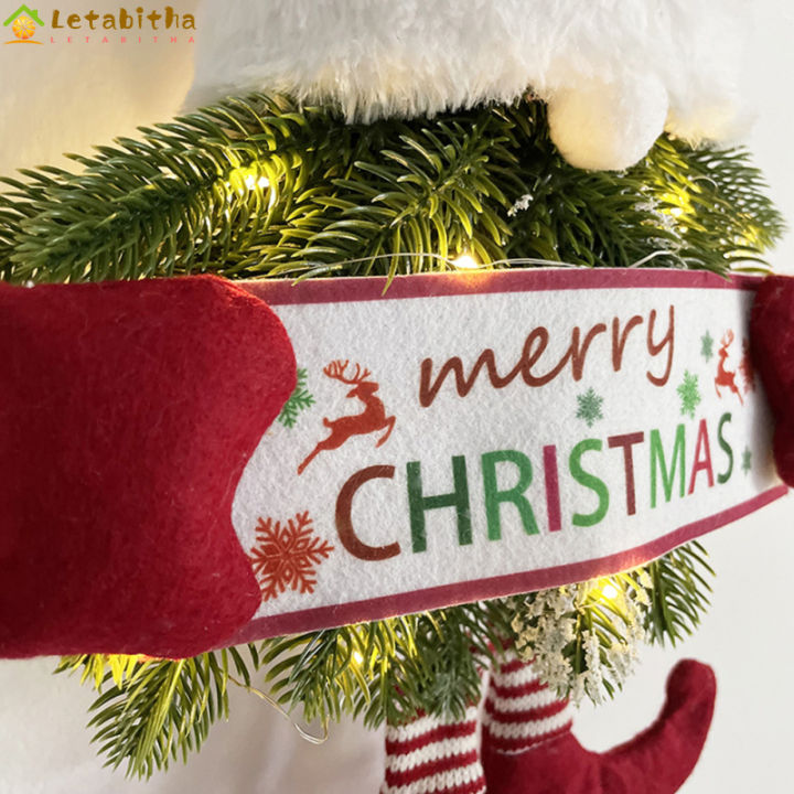 เลทาบิธา-จัดส่งรวดเร็ว-รูปซานตาคลอสพร้อมพวงมาลาเรืองแสงอุปกรณ์ประดับจี้ของขวัญการตกแต่งคริสต์มาสคำพังเพยสำหรับวันหยุด